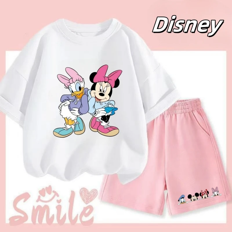 

Summer Baby Girl Clothes Set Kid Girls Disney Daisy Printed T-shirts and Shorts 2PCS Suit Children Cotton Short Sleeve Outfits