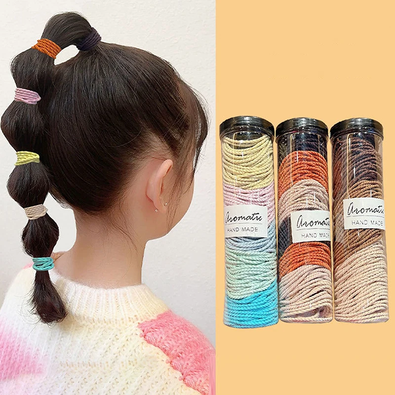 100pcs Seamless Hair Rings Elastic Hair Ties Simple All-match Hair Ropes Non-slip Hair Rings