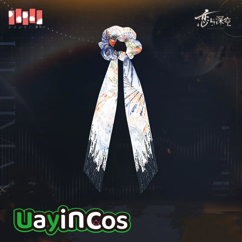 اللعبة الرسمية Love and Deepspace Caleb عقال رباط شعر أغطية الرأس النساء إكسسوارات الشعر في نهاية المطاف X-02 سلسلة أنيمي لعبة