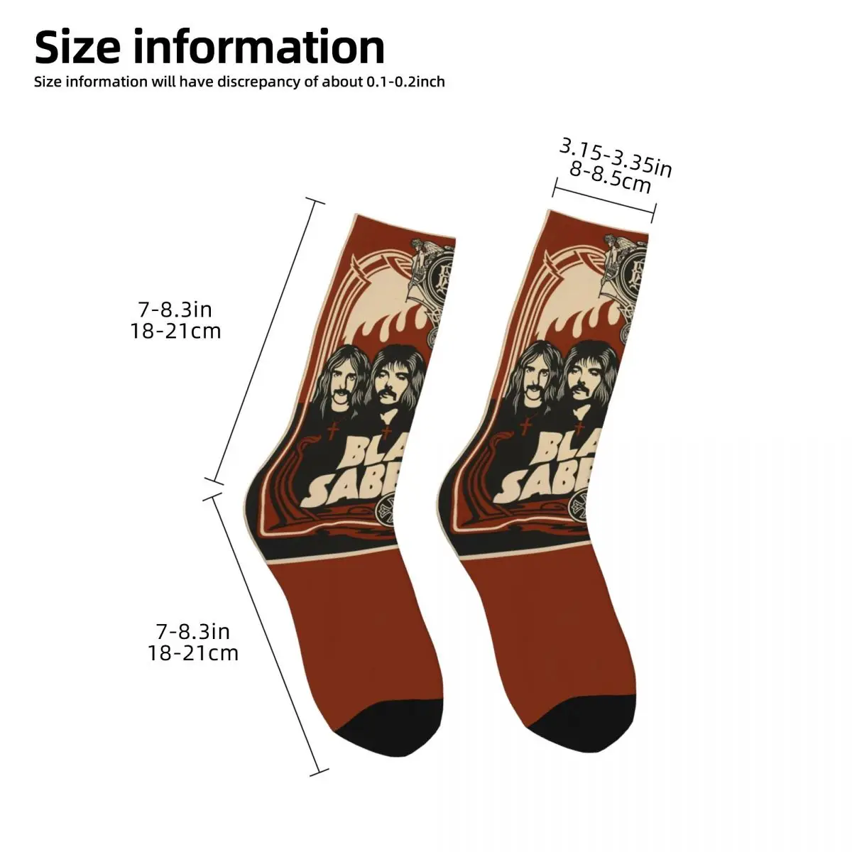 Crazy Design Women Men Vintage Black Sabbaths Band Poster Theme Socks Heavy Metal Skateboard Socks Super Soft Birthday Present