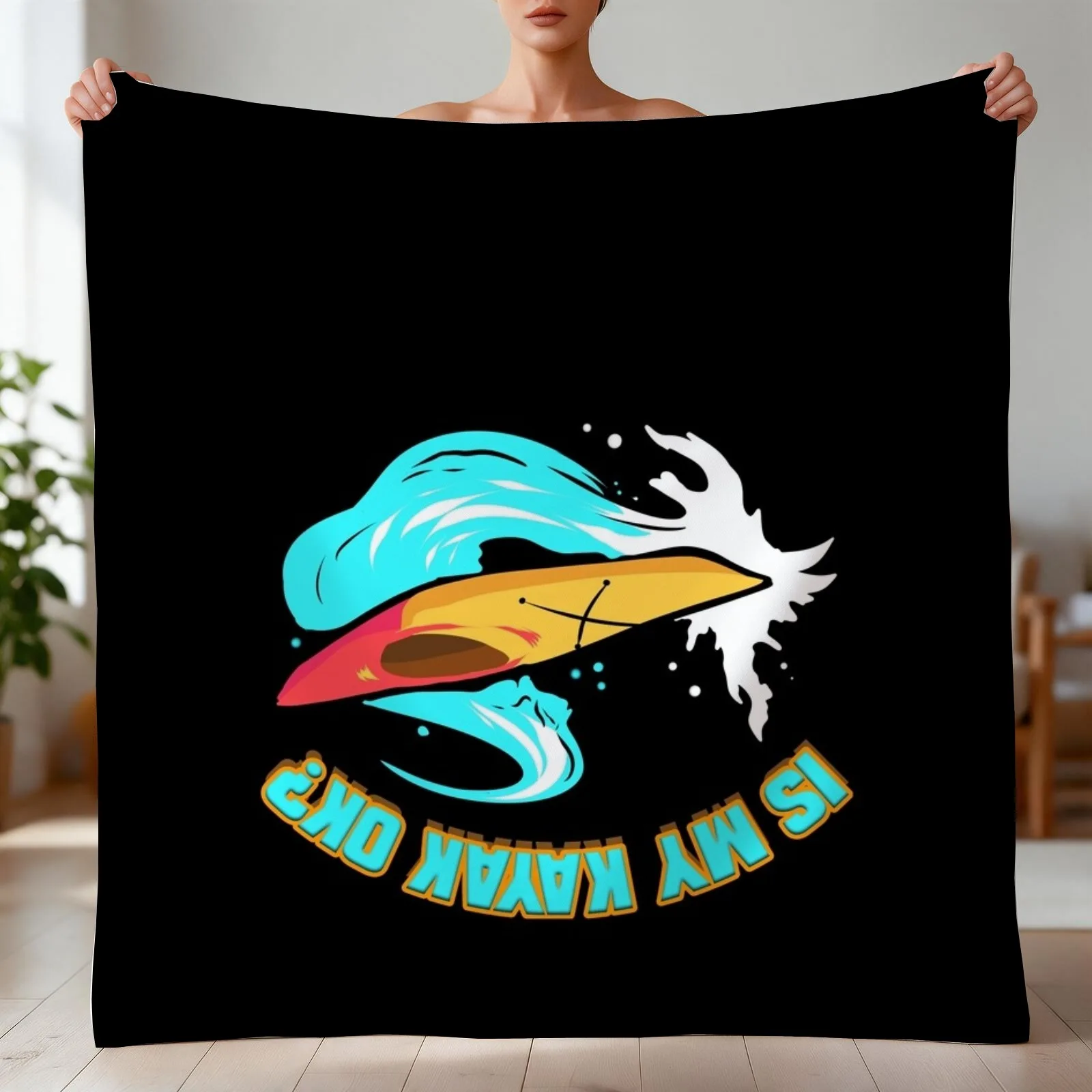 River Kayaking Kayak Trip Boating I Is My Kayak Ok Throw Blanket Heavy Sofas Decorative Throw Blankets