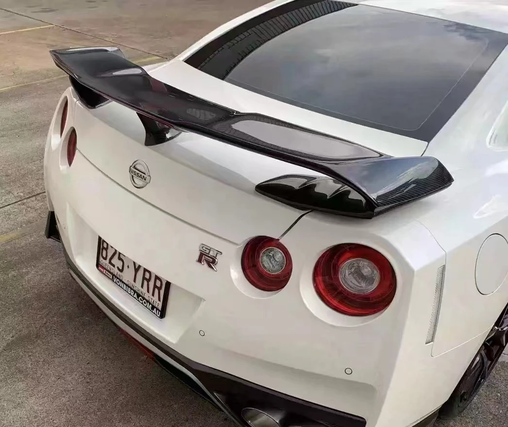 

For Nissan GTR R35 Spoiler Real Carbon Fiber Rear Trunk Lip Wing Splitter 2008-2015 Trim Body Kit Car Accessories VRS Style