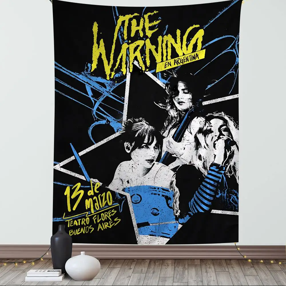 Rock The W-Warning Band Anime Tapestry Hippie Flower Wall Carpets Dorm Decor Cheap Hippie Wall Hanging