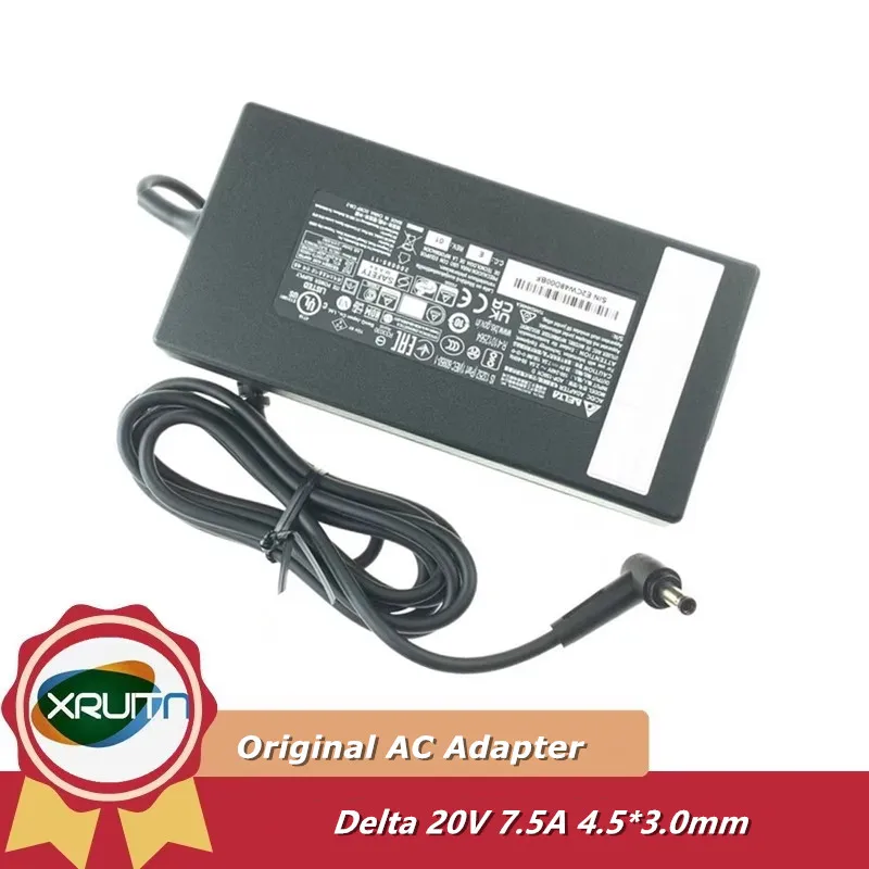 

100% Genuine ADP-150CH D Laptop AC Adapter 20V 7.5A 150W 4.5*3.0mm For MSI QLED 15m A11UEK Sword 17 Stealth 15m Power Charger