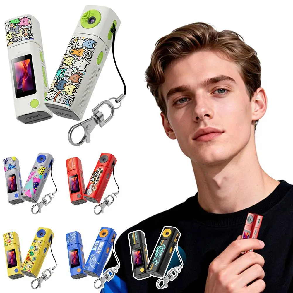 Smallest Pocket Camera HD Video Recorder with Screen 270 Degree Rotation Lens Portable Thumb Motion Cam Gift for Students
