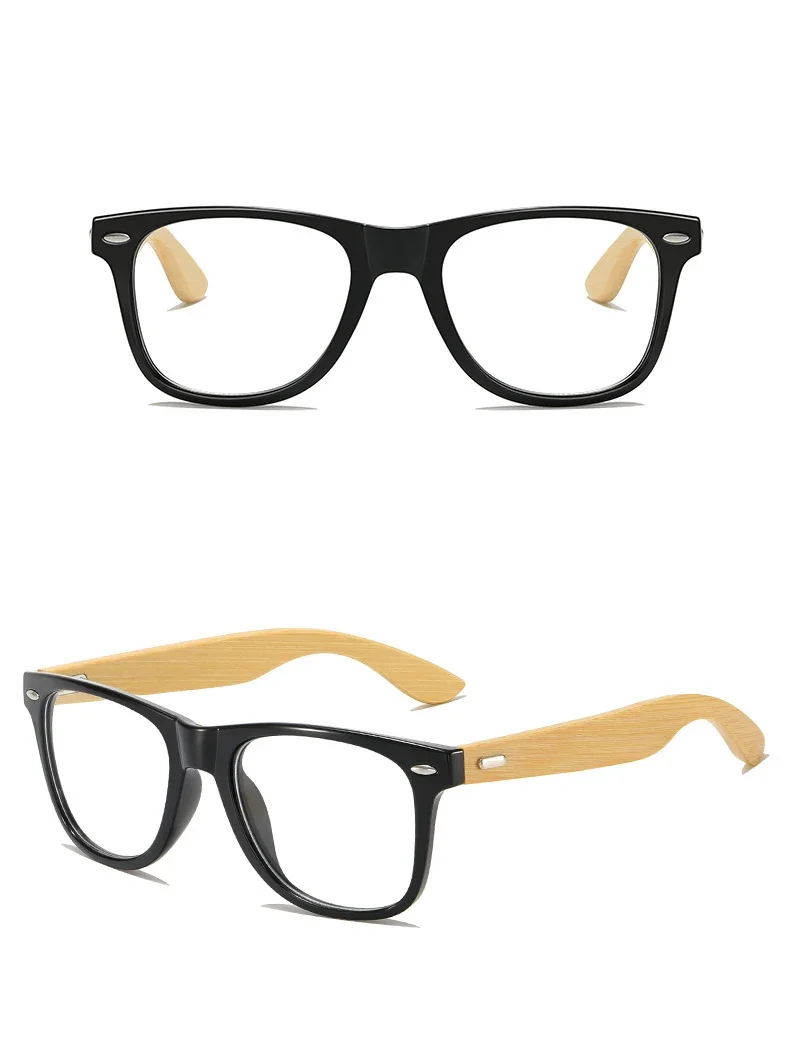 Benutzerdefinierte Myopie-Brille mit Rezept -0,5 bis -8,0 Damen Herren Mode-Bambus-Brillenbrille Blaulichtblockierende oder photochrome Gläser F604 – Detail 12