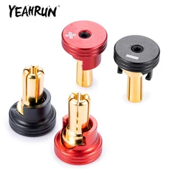 YEAHRUN-Bala De Bronze Banana Plug Conector Da Bateria Do Carro RC, Dissipador De Calor De Metal Para Carros Modelo RC, 4.0mm, 5.0mm, 1 Par