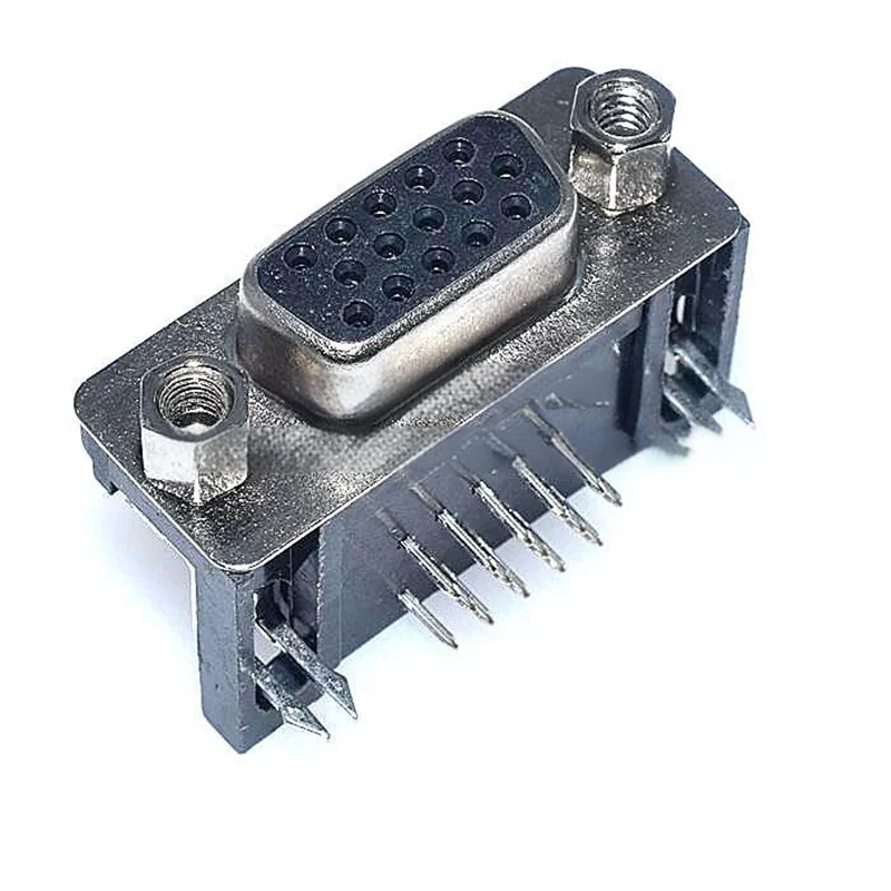 10 قطعة ثلاثة صف DR15 ذكر/أنثى رأس 90 درجة PCB جبل بزاوية دبوس VGA المقبس 3-Row 15P المقبس/دبوس موصل تسلسلي
