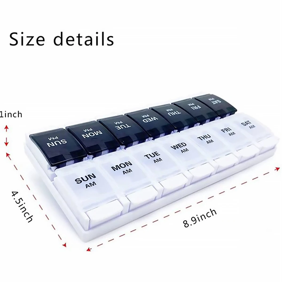 14 Cell Pill Organizer Box AM PM Weekly Plastic Pill Distribution Container Portable Travel Tablets Vitamins Medicinel Cases Box