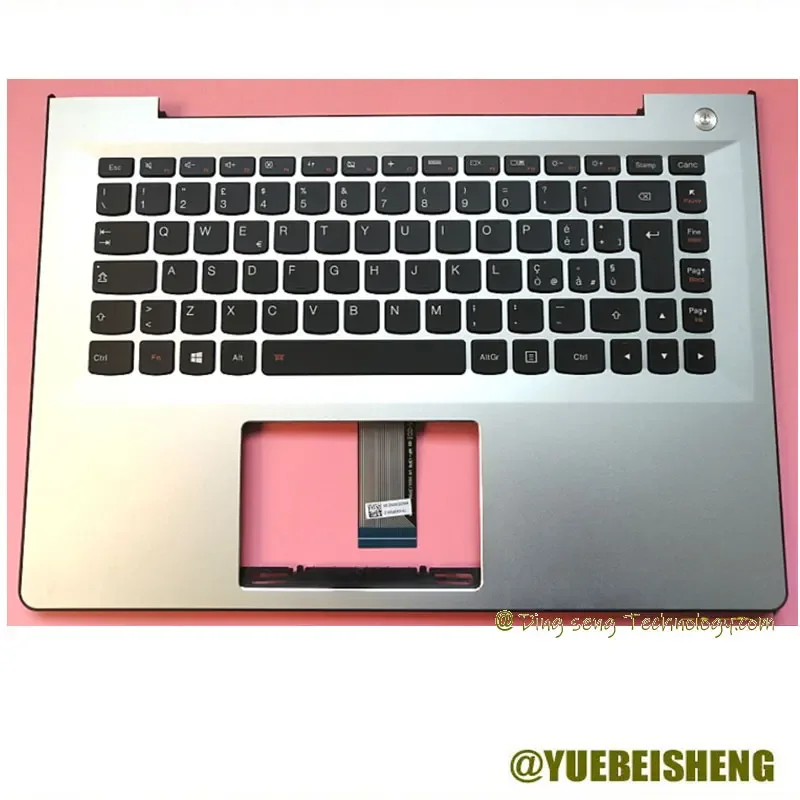 

YUEBEISHENG New for Lenovo I2000 S41-70 500S 300S-14 Italian keyboard upper cover Silver 5CB0J33090