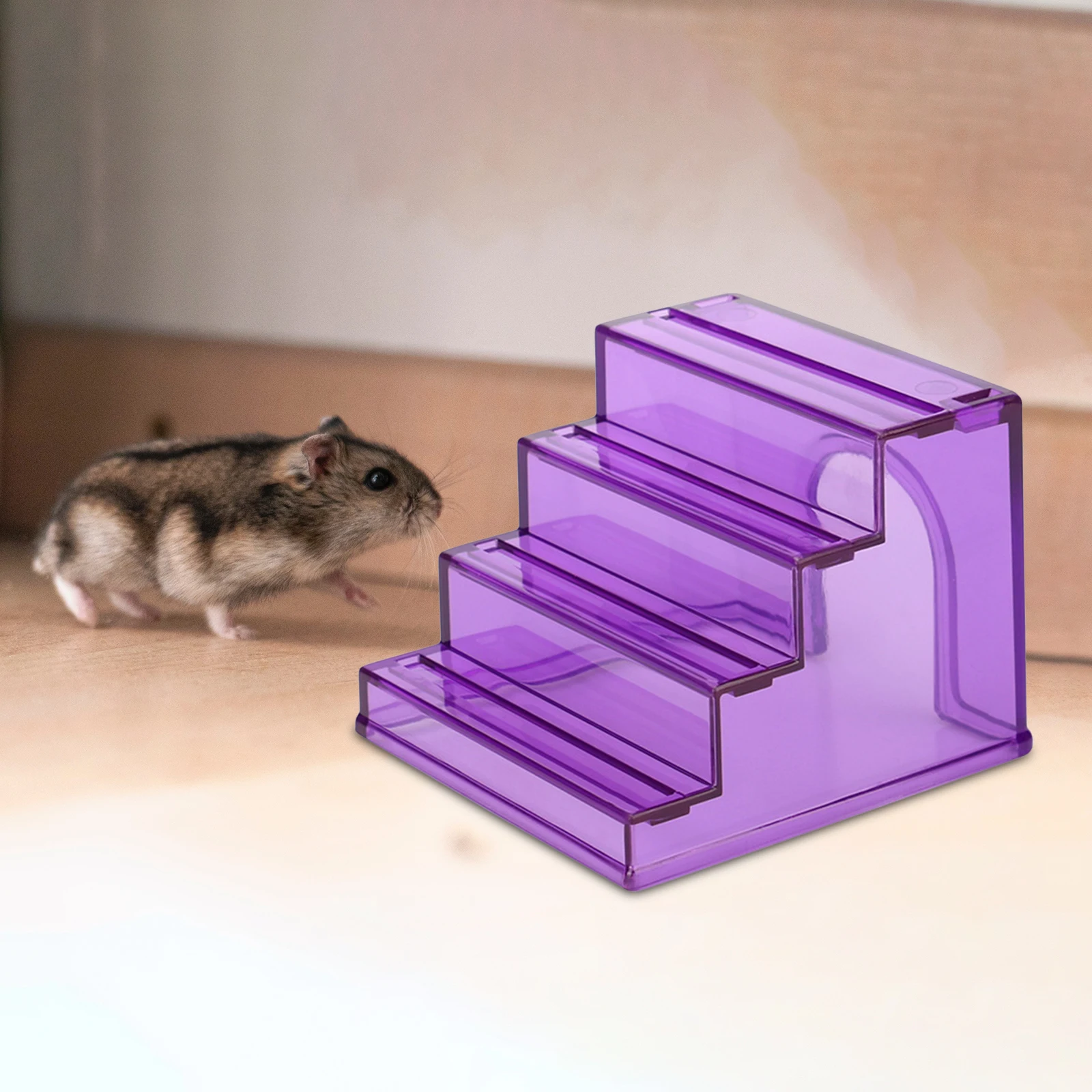 Hamster Climbing Ladder 3 Steps Stairs Hamster House Platform Ladder Toy Small Animals Climbing Stairs for Gerbils Guinea Pig