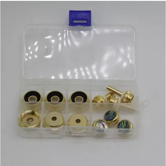 Silver-plated, gold-plated small accessories inlaid shell buckle weighted upper and lower cover link rod felt set