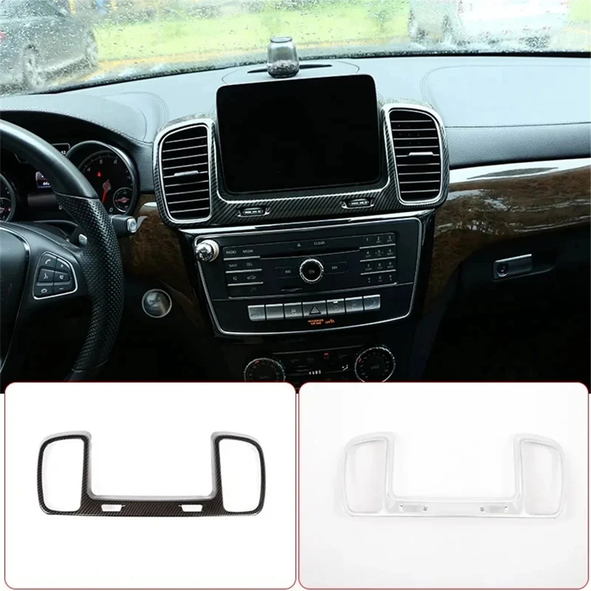 

Silver Car Central Control Air Vent Outlet Frame for Mercedes Benz GLS GLE W166 X166 2016-2019