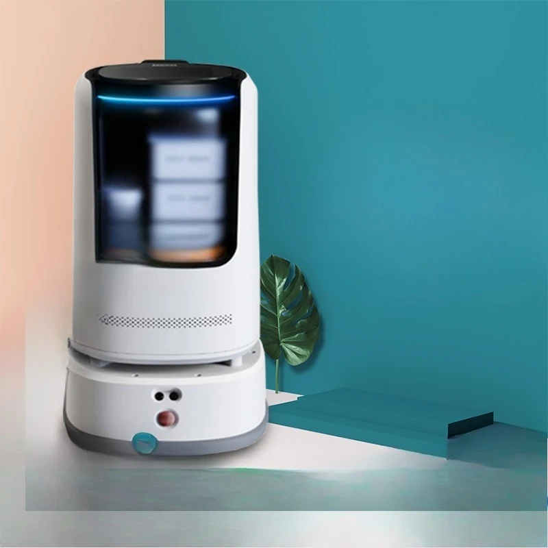 Hotel delivery robot, hotel service items lead the elevator voice and phone notification