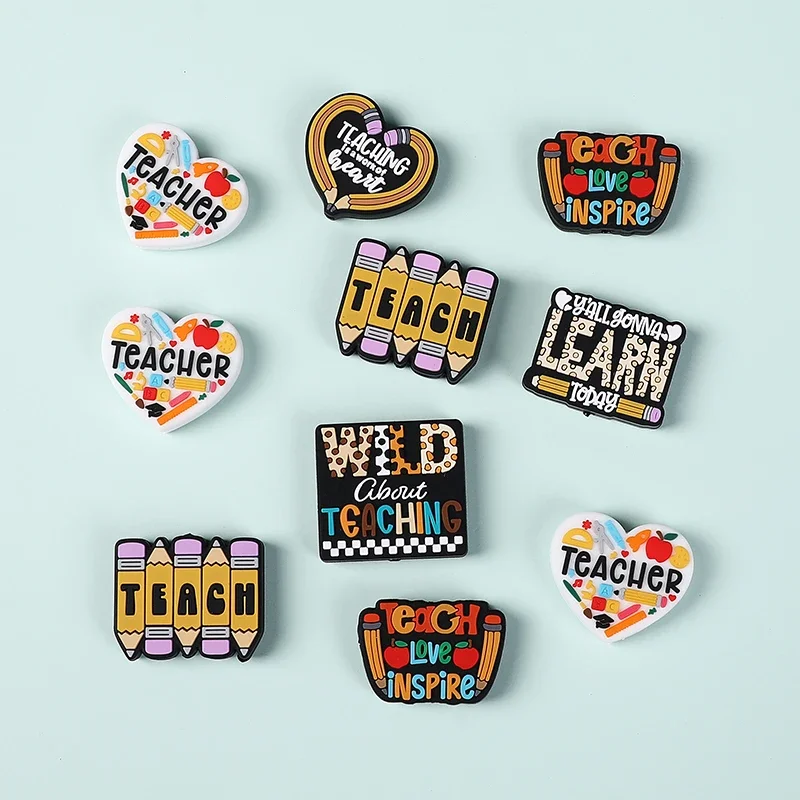 50pcs Wholesale New Teacher Silicone Beads Handwork Focal Beads Baby Toys DIY String Pen Bead Nipple Chain Jewelry Accessories