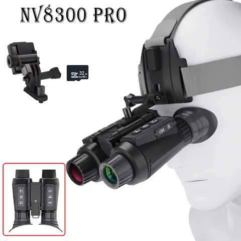 NV8300 프로 4K FHD 비디오 헬멧, 야간 투시경, 쌍안 300M 야간 범위, 3D 36MP 이미지 카메라, 사냥용 충전식 배터리