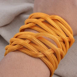 Ethiopian Gold Color Bangles For Women Girls Dubai Bridal Wedding Bracelets Moroccan African Jewelry Gift