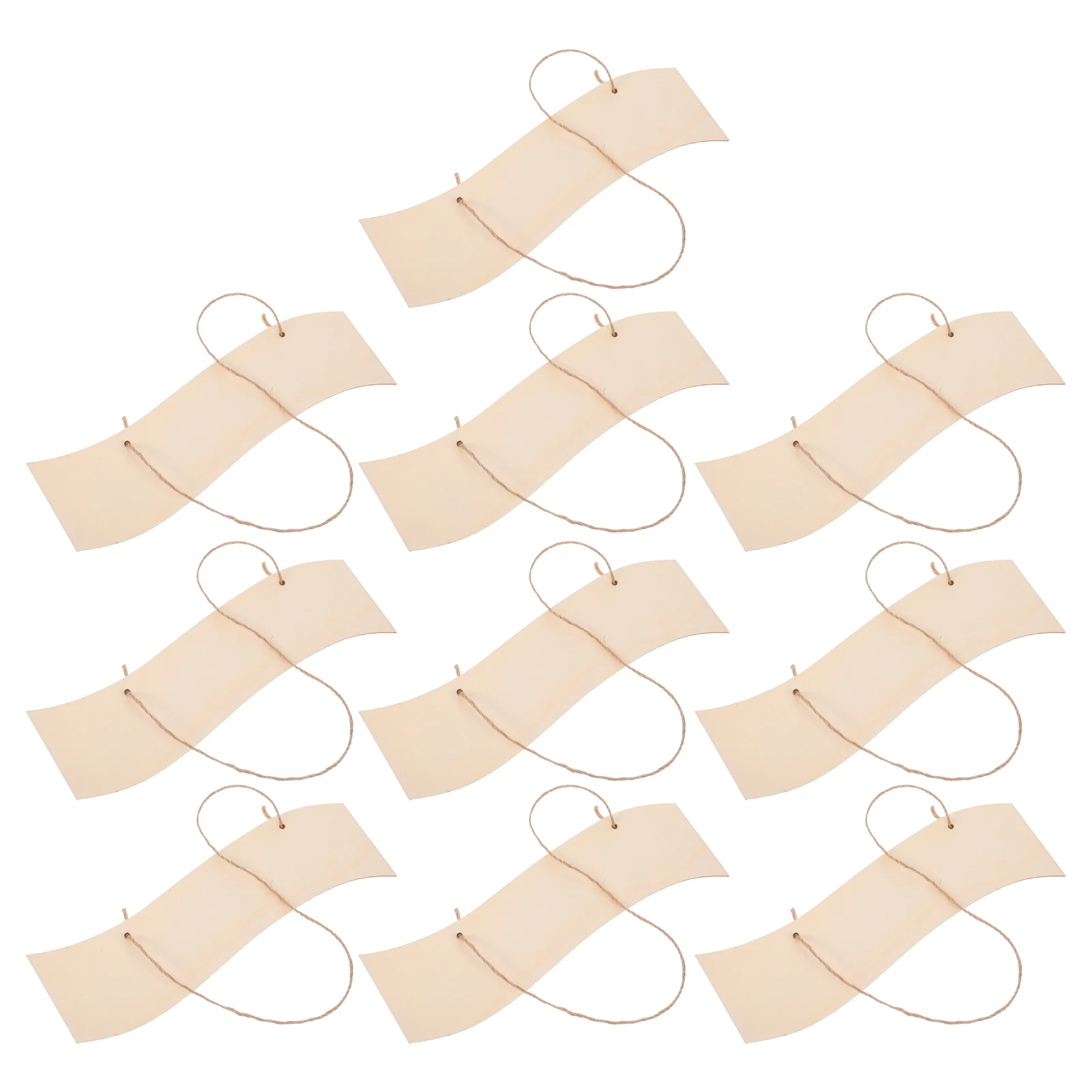 ป้ายไม้ตกแต่ง 10 ชิ้น ป้ายแขวนเปล่า สไตล์ธรรมชาติ งานฝีมือ DIY ศิลปะติดผนัง ตกแต่งบ้าน สำนักงาน ป้ายไม้ งานฝีมือ DIY