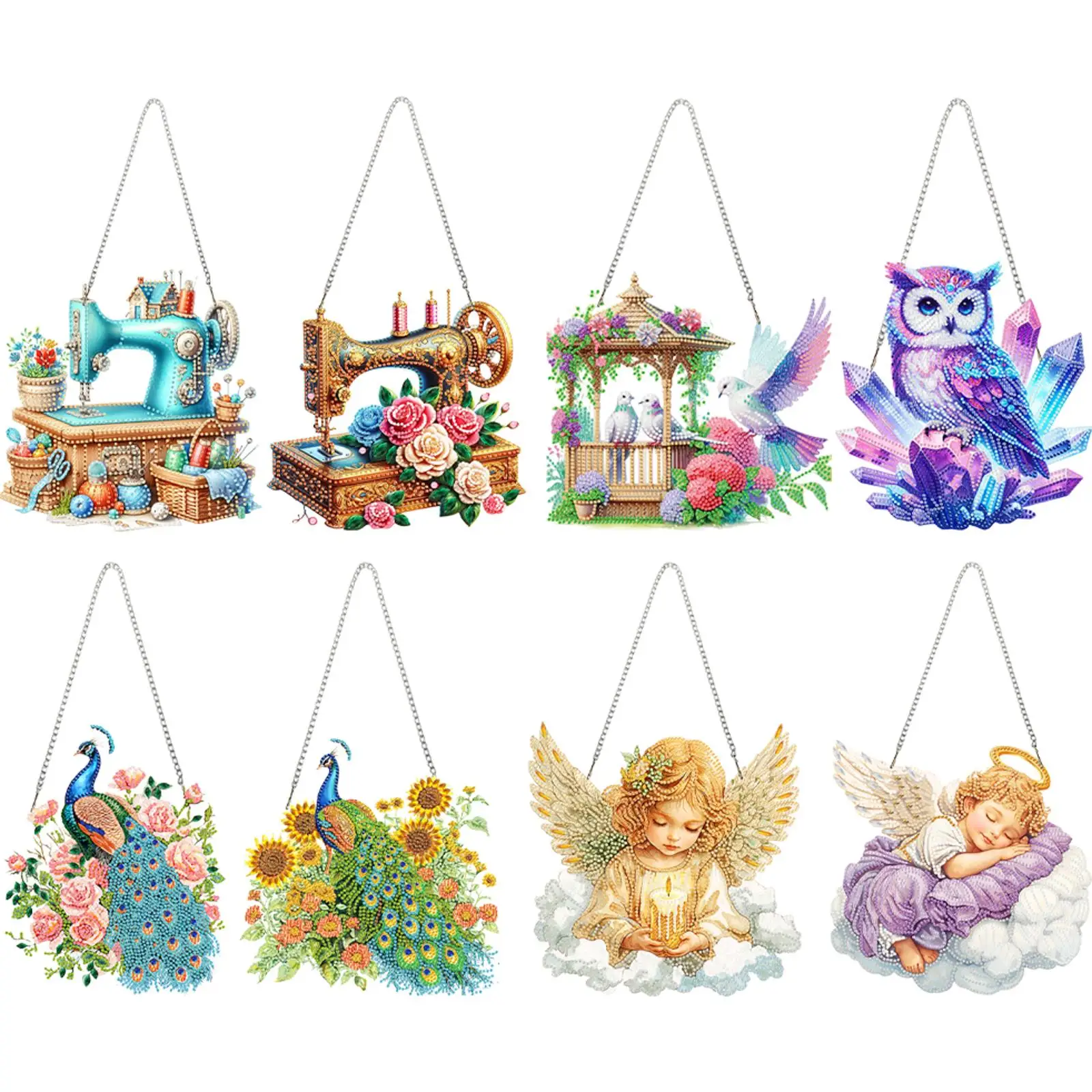 

Diamond Painting Home Decor Acrylic Diamond Art Hanging Pendant Diamond Painting Hanging Pendant for Window Decor