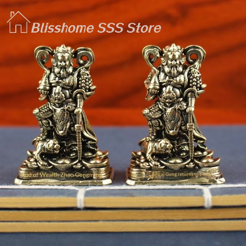 【S】Bronze Desktop Ornament Of The Protector Statue God Of Wealth And Prosperity Figurine Home Office Decor For Home Room