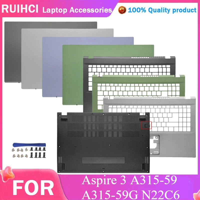 

New For Acer Aspire 3 A315-59 A315-59G N22C6 Laptop LCD Back Bezel Front Frame Top Case Palmrest Upper Palmrest Bottom Cover