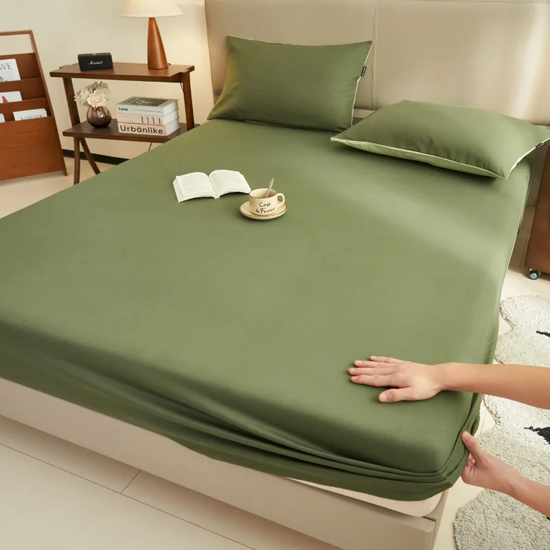 Pure Cotton Bed Cover  Pillowcase Anti-slip All-inclusive Mattress Protector Bedspread Fitted Sheet Bedding Bed Sheets