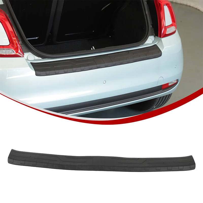 

For Fiat 500 2016-2025 TPE Black Car Rear Trunk Bumper Decorative Guard Paenl Trim Sticker Car Protection Accessories