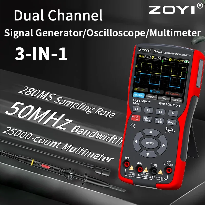 ZOYI ZT-703S handheld oscilloscope multimeter 2 channels for repair