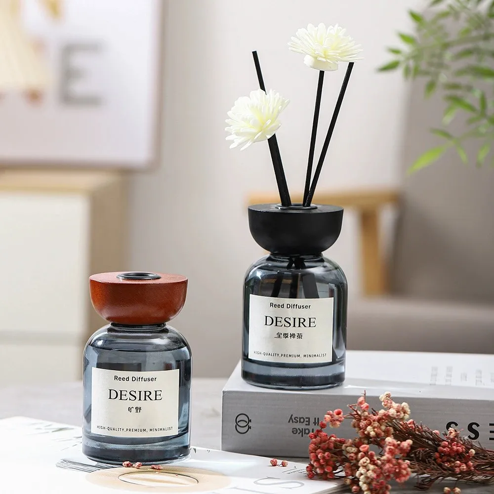 Hot Sale 120ml Flameless Reed Diffuser Set Luxury Aroma Essential Oil & Rattan Sticks Home Hotel Decor Fragrance Ornament