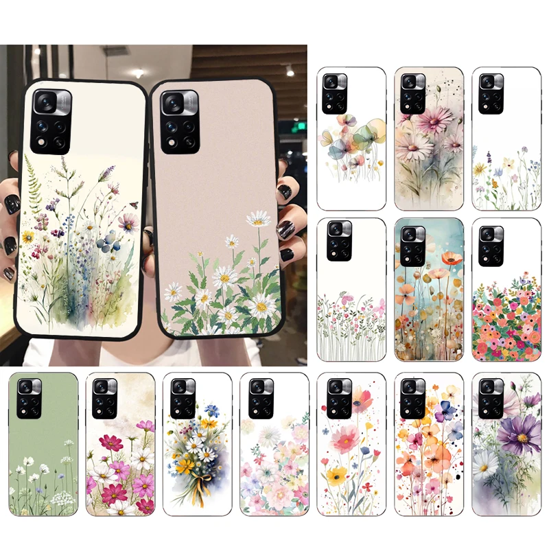 Wildflowers Phone Case For Xiaomi Redmi note 13 12 Pro 11S 11 10 Pro 10S Note 12R 12S 12 13 Pro Redmi 10 13C 9C