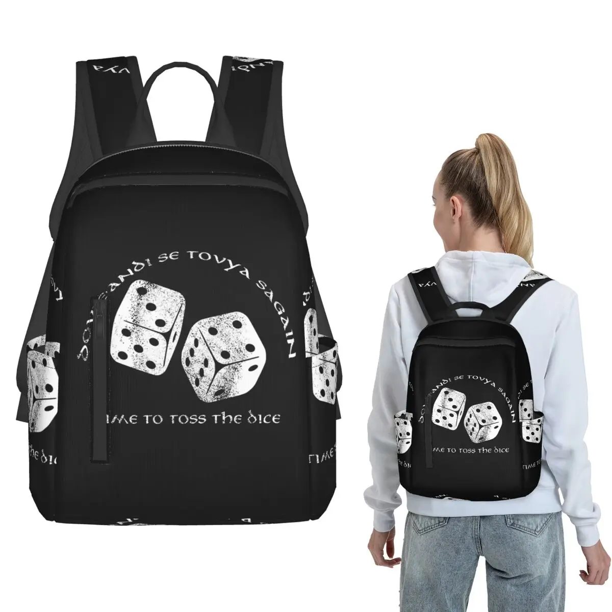 Time To Toss The Dice Wheel Of Time Backpack Daypack Boys Girls BookBag School Bag Shoulder Bags for Men Women
