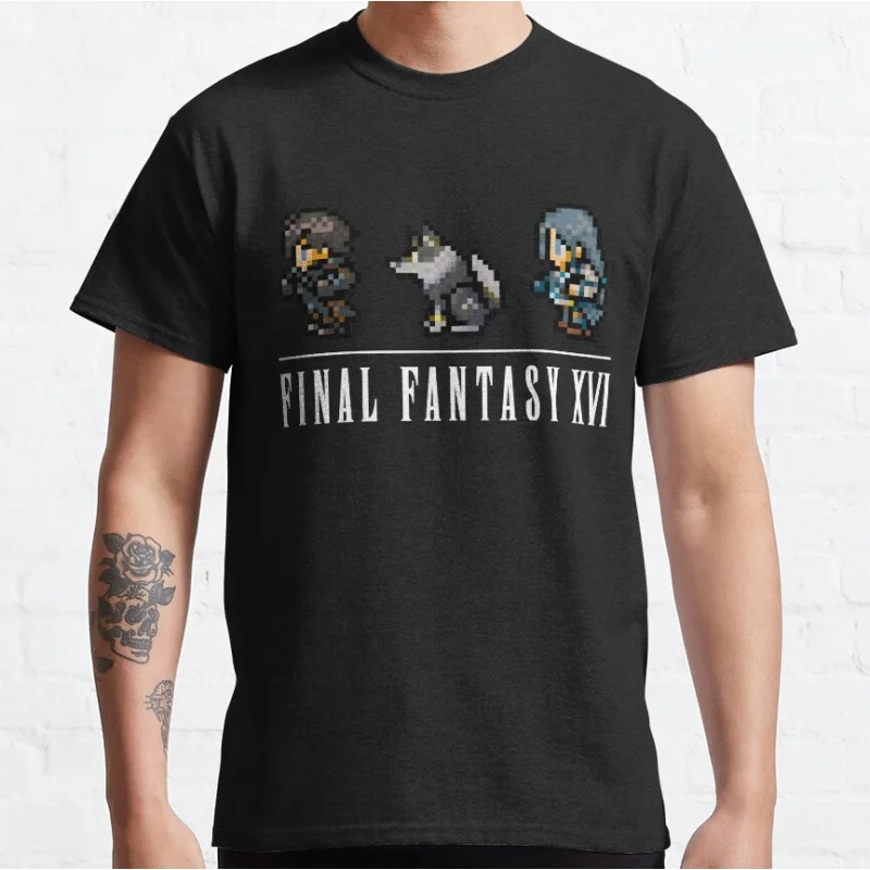 

Clive, Torgal, and Jill Final Fantasy Gift t shirt for RPG gamer 100% cotton Men's Short Sleeve Graphic Clothes All size tops