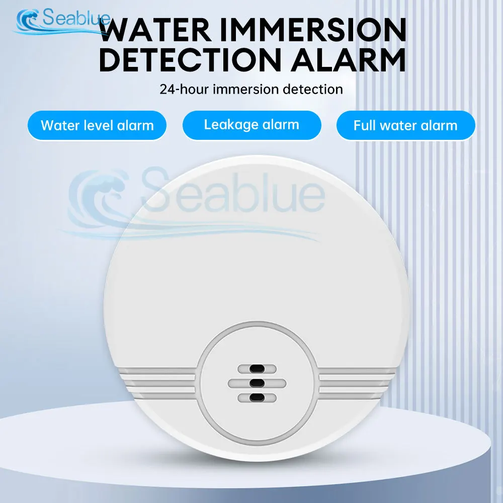 Household Water Level Detector Leakage alarm With 1 Meter Sensor 135dB Decibel Volume Alarm Wall Mounted Ground Touching 2 Mode