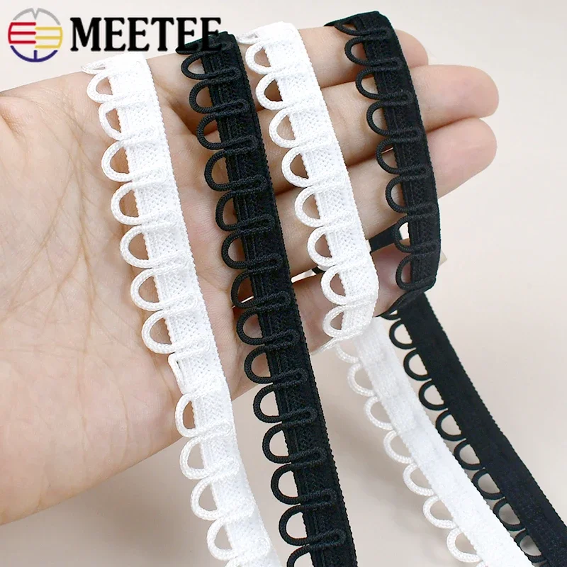 2/5/10m faixa elástica de náilon em forma de u laço botão colarinho roupa interior renda guarnição vestido de casamento fita bandas diy acessórios de costura
