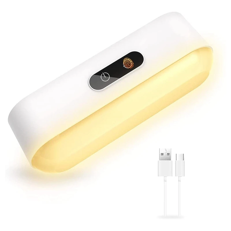 

Under Cupboard Lights, Stepless Dimmable Press Reading Light Rechargeable, 5 Colors Adjustable For Closet, Makeup Mirror