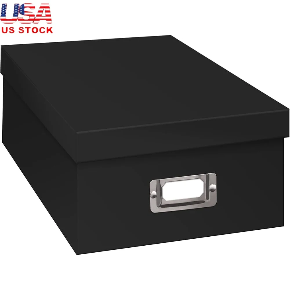 

Heavy Duty Photo Storage Box Holds 1100 Photos Acid Free Cardboard with Metal Identification Plate Index Cards Included