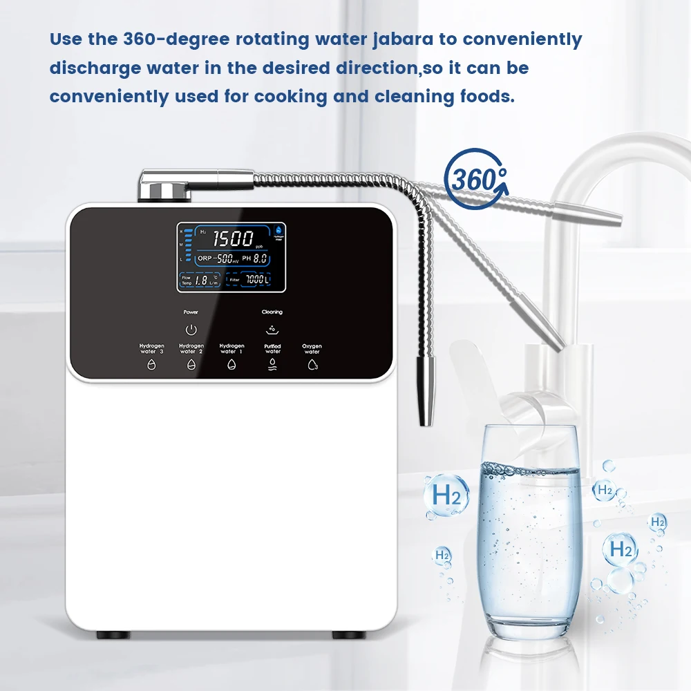 Hydrogen Rich Water Dispenser Machine High Hydrogen Concentration 1200ppb Hydrogen Water Ionizer Machine with Inner Filters