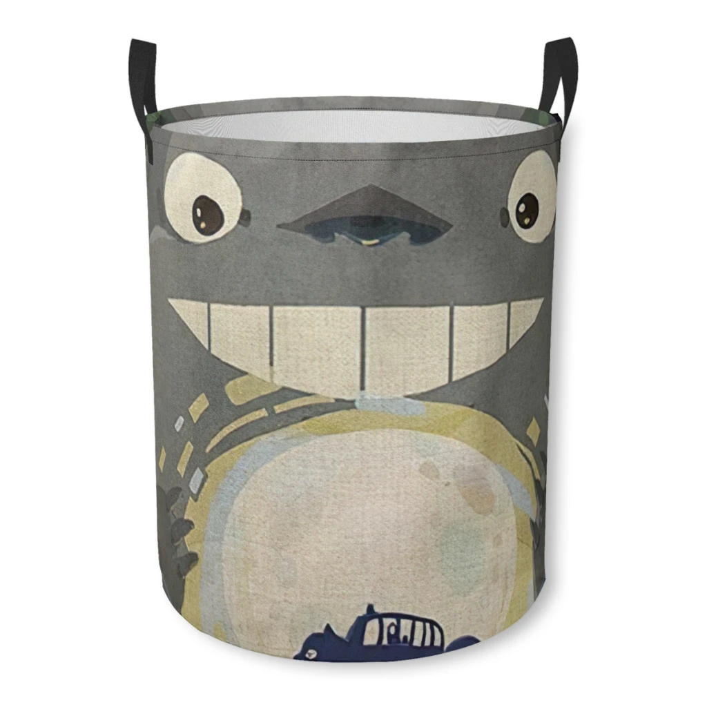 

Household Fabric Dirty Cloth Basket Storage BucketCute Totoro Home Folding Toy Storage Basket Laundry Basket