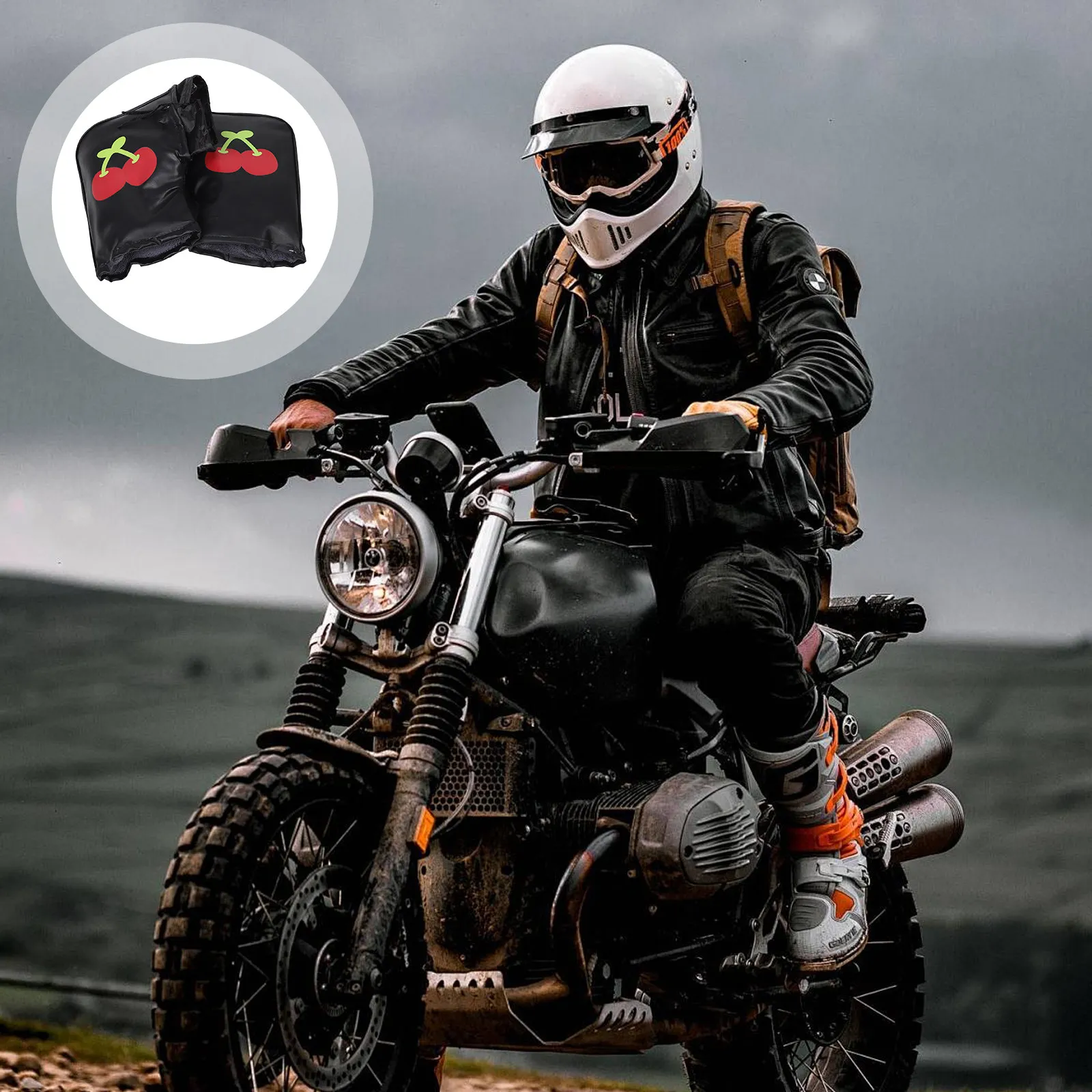 

1Pair Motorcycle Handlebar Covers Windproof Waterproof Universal Winter Hand Warmers Gloves for Motorbike Scooter Atv Cold