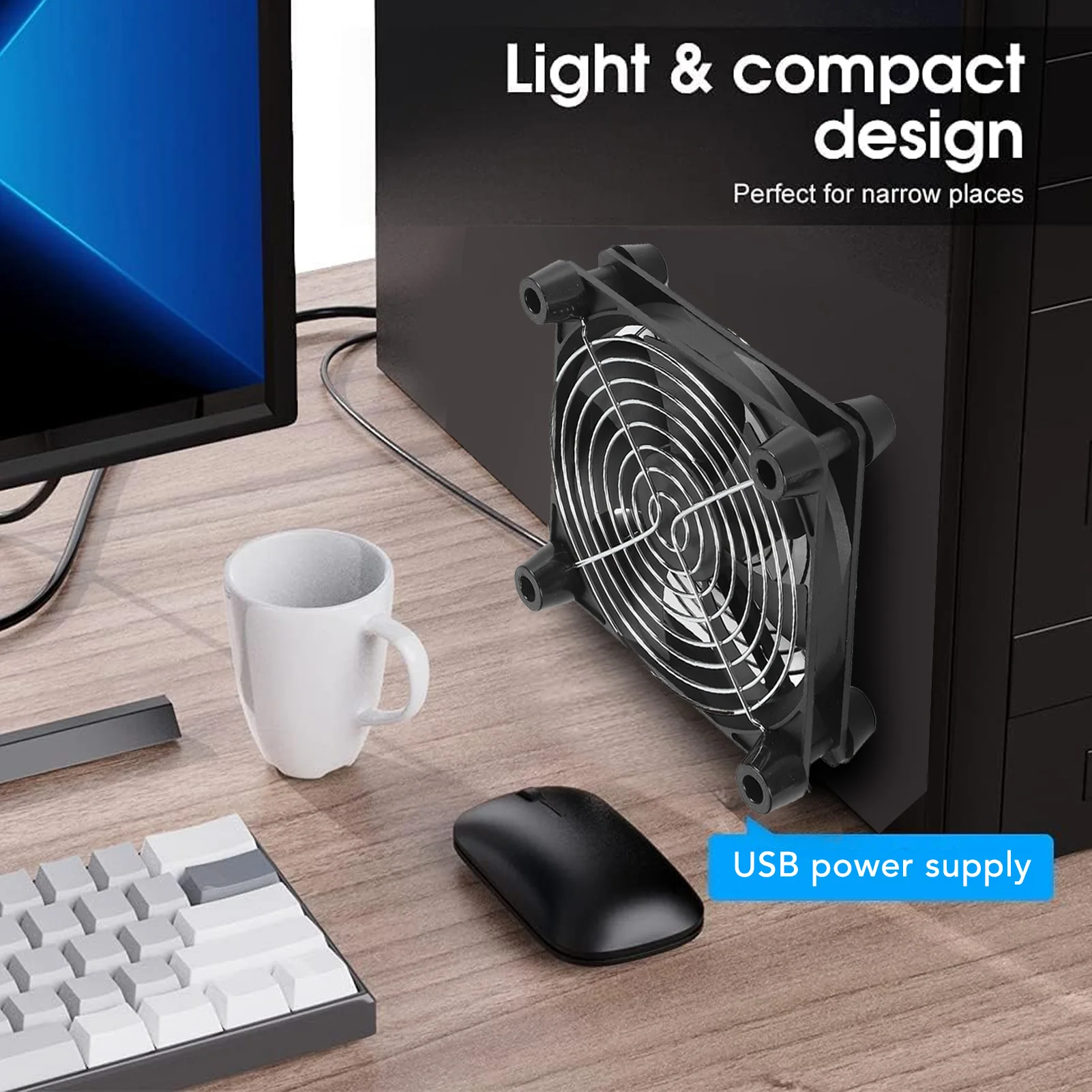 140mm Computerkast Fan 3 Speed 5V USB Aangedreven 2800 RPM Draagbare Computerkast Koelventilator voor Tablet TV ontvanger Router DVR