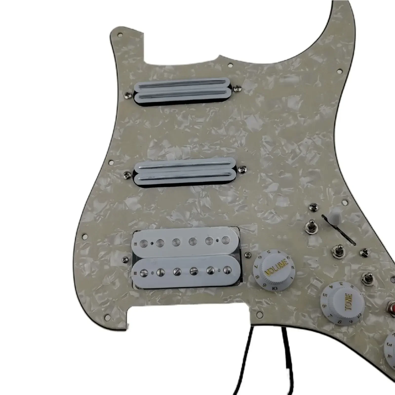 Q-X Music Store - Guitar HSS Humbucker Pickup Pre-Wired Pickguard Alnico 5 Wiring Harness Push Pull Single Cut Kit