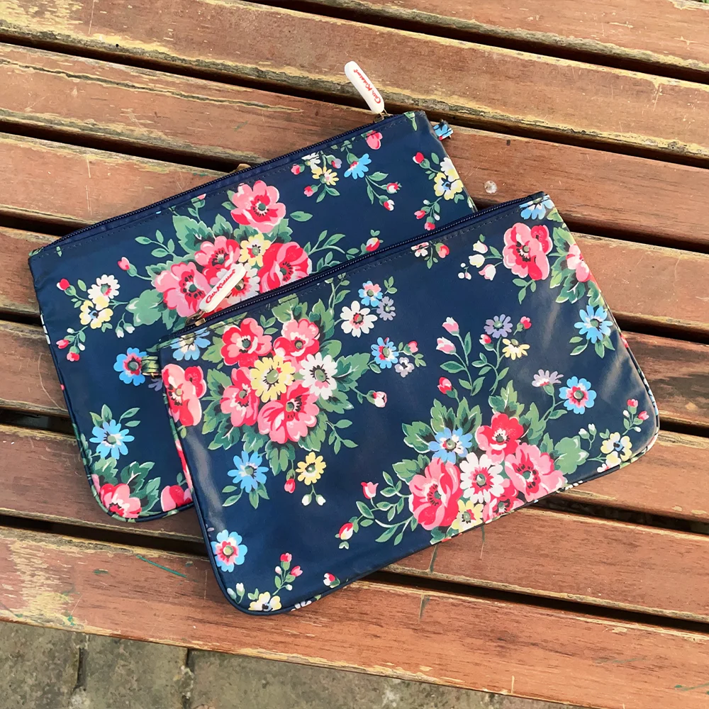 Rural style flower print travel makeup bag, hand-held bag, toiletry bag, portable storage bag