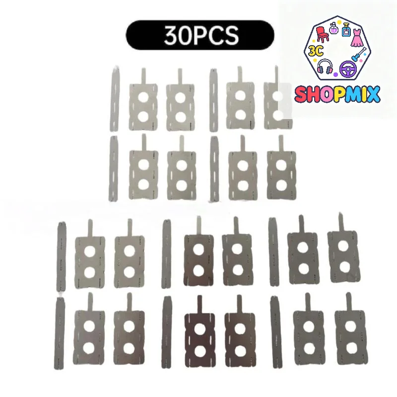 30pcs 18650 Lithium Battery Nickel Sheet 5Set Polygonal Battery Nickel Sheet For Spot Welding Machine Batteries Connection Sheet
