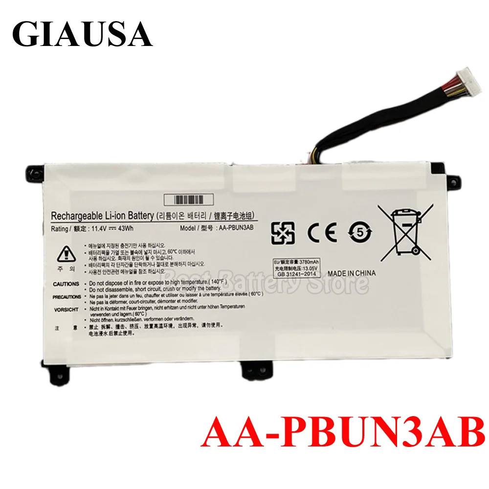 AA-PBUN3AB AA-PBUN3QB Battery For Samsung Notebook 7 BA43-00377A NP740U3L-L02US NP740U3M-K01US NP800G5M 800G5M NP740U5M 43Wh