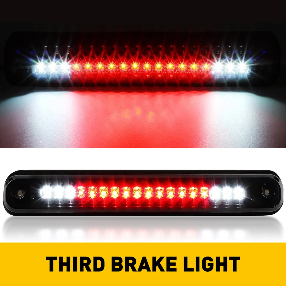1Pcs LED Smoke 3rd Third Brake Light Red White Rear Lamp Fit For Chevy C1500 K1500 Silverado GMC C1500 K1500 1988-1998