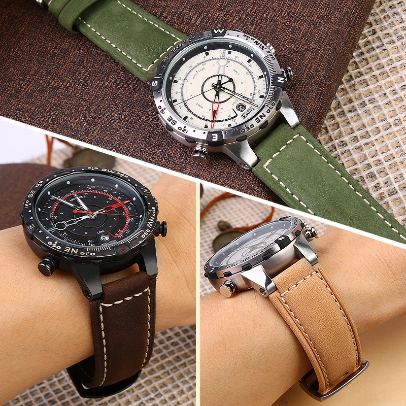 Cowhide Retro strap frosted for TIMEX Tide series watch strap T2N721 T2N720 TW2T76500 convex mouth wristband men's bracelet