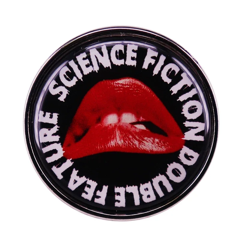 Science Fiction Double Feature Pin The Rocky Horror Picture Show pins red Hot lips biting lip bite Brooch music Musical Jewelry