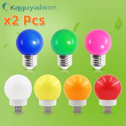 Bombilla Led E27 de colores, lámpara de globo USB de 3W, CA 220V, SMD 2835, RGB, linterna G45, barra de KTV, punto de luz, K)= 2 piezas