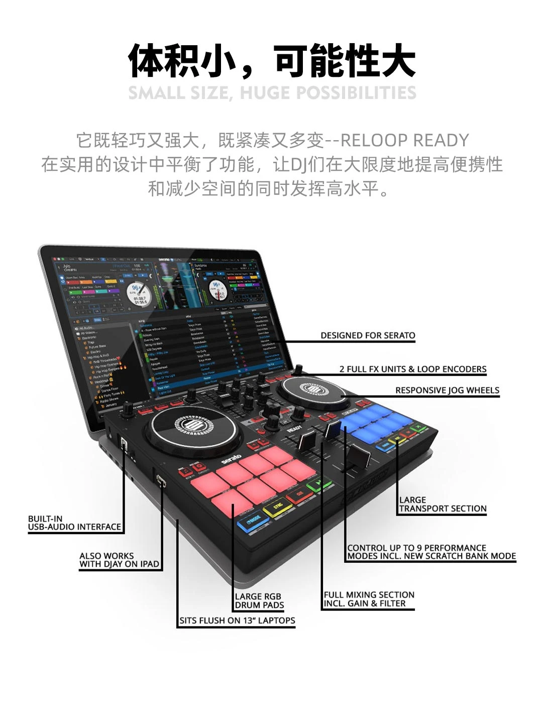 Voor Herloop Klaar Dj Serato Dj Lite Draagbare Mini Disc Speler Controller