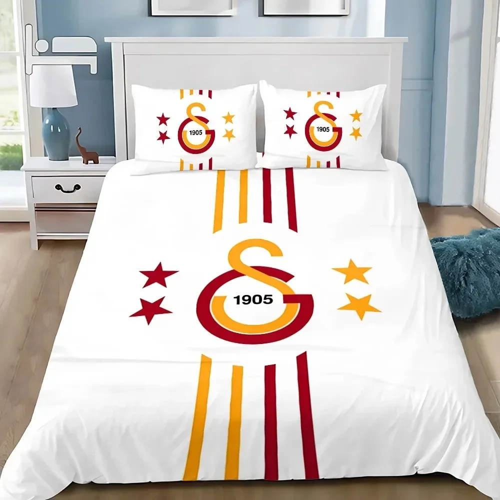 Galatasaray طقم سرير مطبوع ثلاثي الأبعاد ، شعار نادي كرة القدم غطاء لحاف سادات للكبار فتاة صبي هدية ، هدية عيد ميلاد